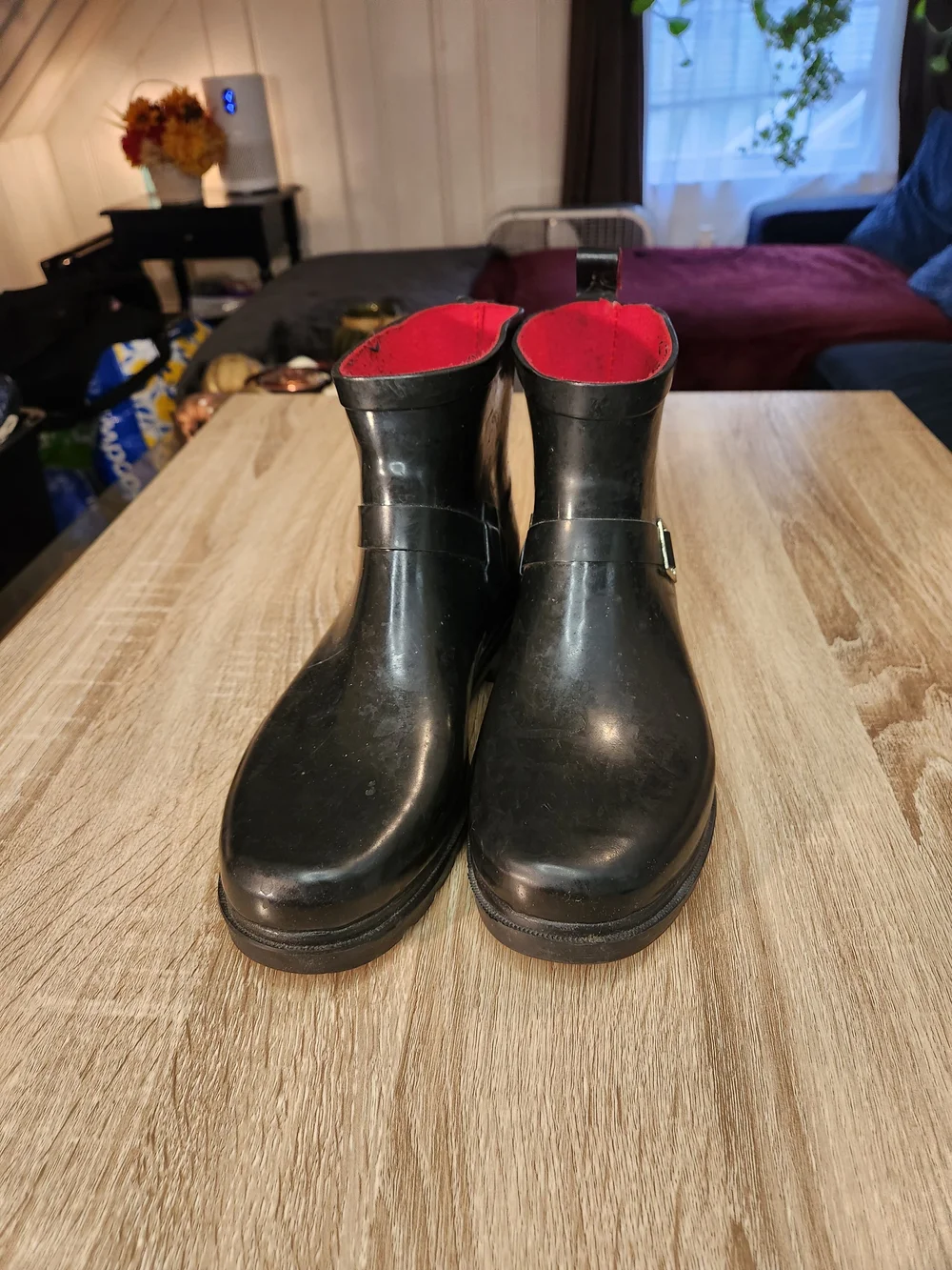 Capelli New York black moto rain rubber boots